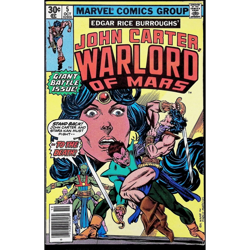 John Carter Warlord of Mars #5 Stara Kan Gil Kane Marvel Newsstand comic book